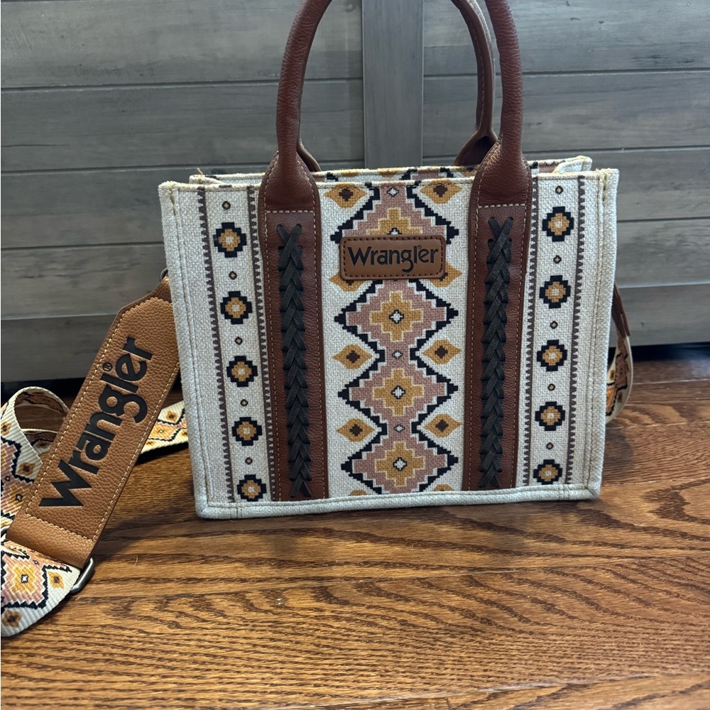 Wrangler Tan and Cream Tote Bag